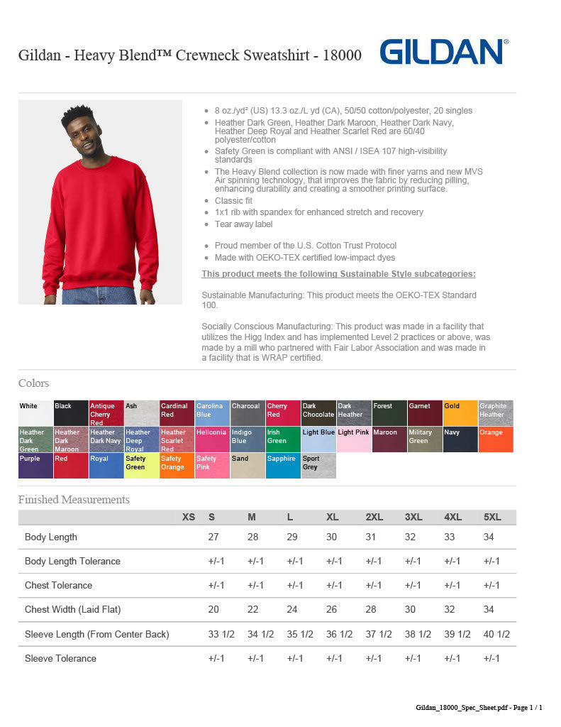 Men's Gildan - Heavy Blend™ Crewneck Sweatshirt