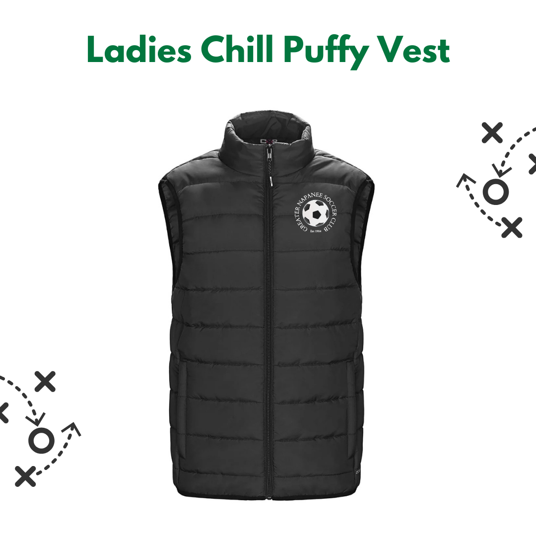 Ladies Puffy Vest - Embroidered